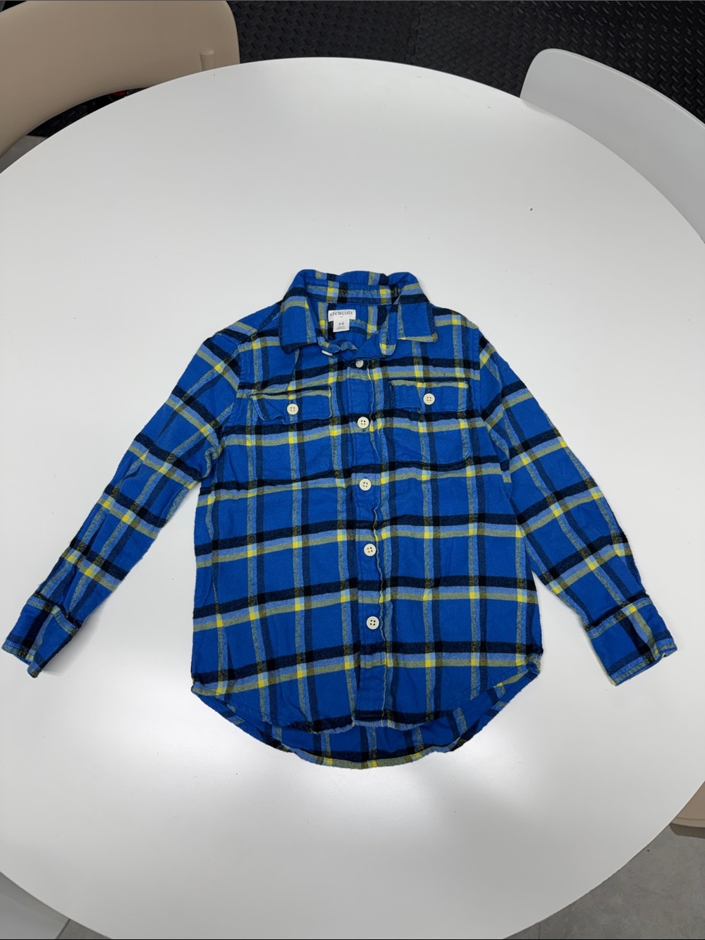 Jcrew Factory Crewcuts Children's Blue Plaid Button-Up Shirt - Long Sleeve